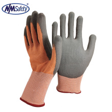 NMSAFETY Cut resistant level 5 PU safety gloves working CE EN388 4X42C